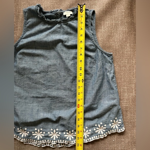 J Crew Factory Denim Chambray high-neck swing sleeveless top size Small - Picture 11 of 12